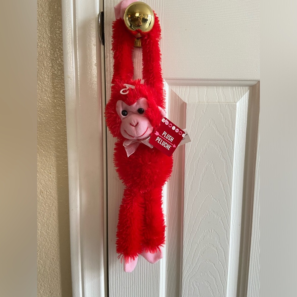Red Plush Hanging Monkey NWT